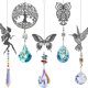 thumbnail image 1 of Paquete de 5 atrapasoles de cristal, fabricante de arcoíris con prisma, búho decorativo, colibrí, mariposa, regalo de prisma, 1 of 5