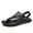 Black, variant on Mens Sandals Indoor and Outdoor Beach Flip Flop Casual Thong Leather Slip On Two uses Athletic Slipper Soft
