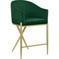 thumbnail image 1 of Meridian Furniture Xavier Green Velvet Counter Stool with Gold Metal Legs, 1 of 8