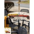 thumbnail image 5 of Outdoor Tablecloth with Umbrella Hole for Patio/Picnic/Party/Camping, Sunflower Truck Waterproof Table Cloth Square Cover Washable, Yellow Floral Summer Botanical Elegant Pastoral (60"x 60"), 5 of 8
