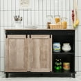 thumbnail image 2 of Costway Kitchen Buffet Storage Cabinet Sideboard w/ Sliding Barn Doors Adjustable Shelf, 2 of 10