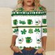 thumbnail image 1 of Xuyuer Women's Fashion St. Patrick's Day Printed 3/4 Sleeve Round Neck Blouse, Casual Holiday Top for Irish Themed Parties, Festival Outfits and Seasonal Celebration, 1 of 5