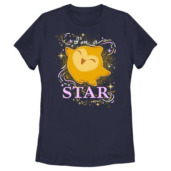 Women's Disney Wish I'm a Star  T-Shirt - Navy Blue - Small