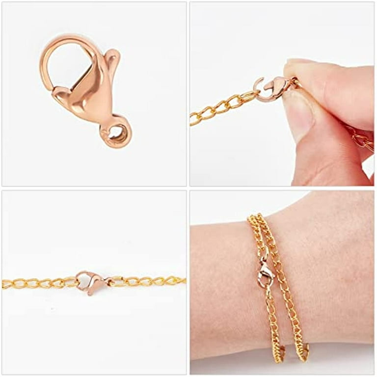 Chain Durable Gold Silver Rose Gold for Bracelet Necklace DIY Jewelry  Accessories Extender Safety Chain Extender