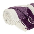 thumbnail image 3 of Parkland Collection Archee Purpler Striped Cotton Throw Blanket, 50 x 60 Decorative Couch Throw, 3 of 5