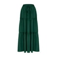 thumbnail image 6 of Women Pleated Maxi Skirts Trendy Tiered Flowy Skirt Drawstring High Waisted Long Skirt A Line Ruffle Skirt, 6 of 6