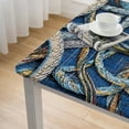 thumbnail image 4 of HAOXIT Farmhouse Decor Square Fitted Table Cover, Various Patches of in Sea with Sailor Knot Rope, Waterproof Wipeable Tablecloth for Kitchen and Dining Room, Fits Square Tables 44''x44'', 4 of 7