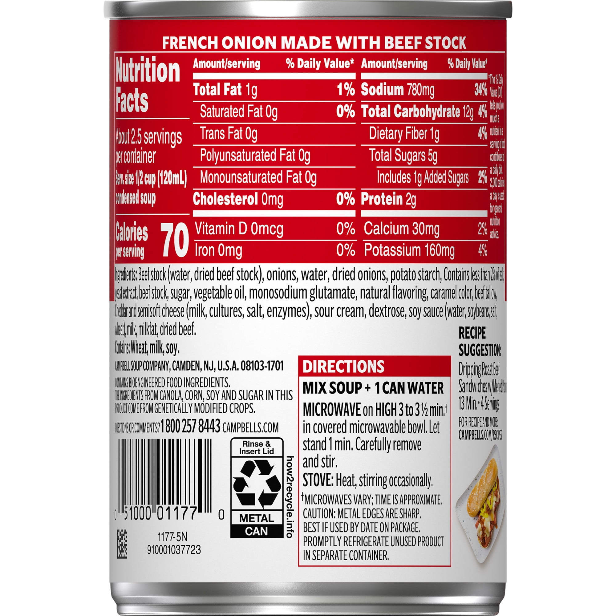 Campbell's Condensed French Onion Soup, 10.5 oz Can