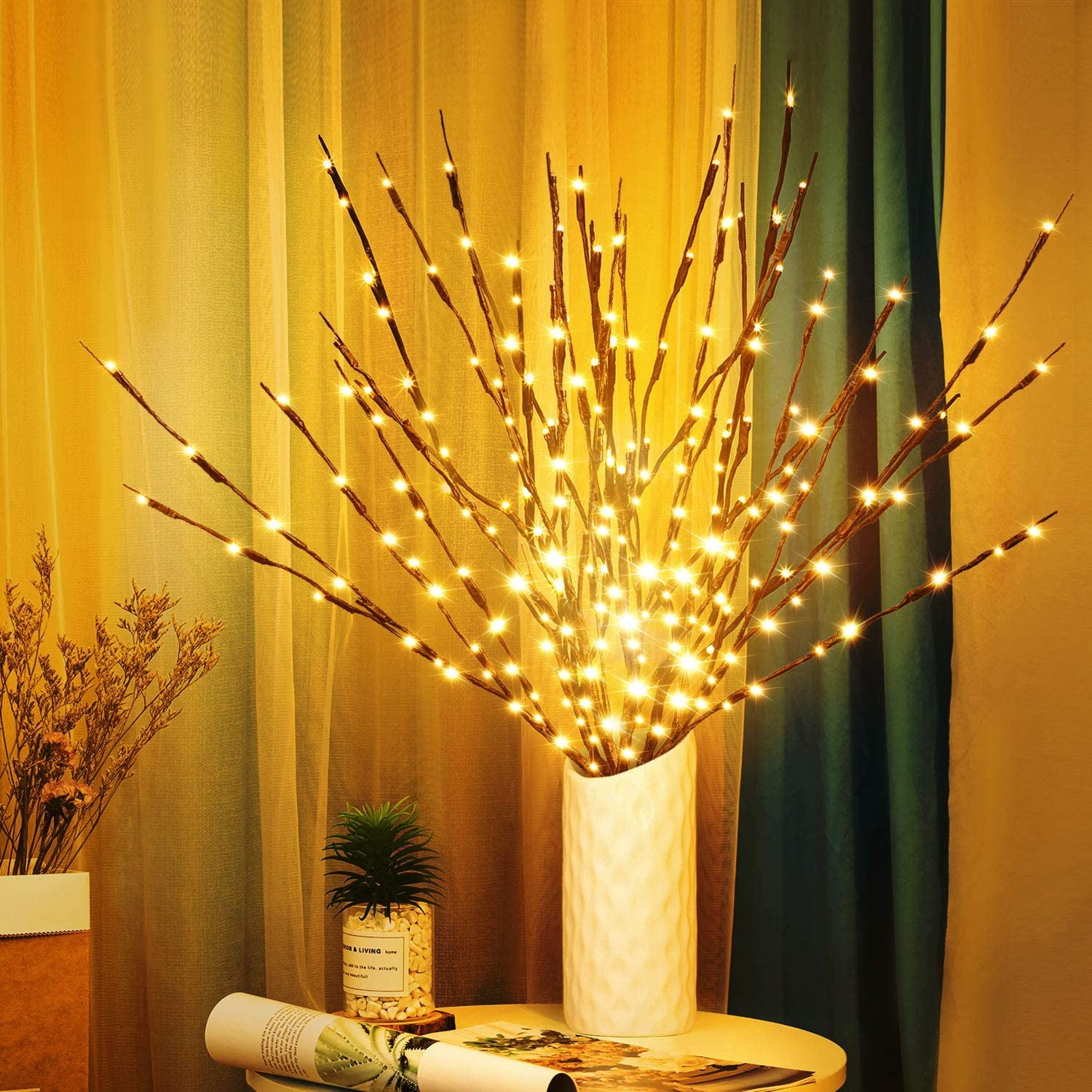 3 Pack Twig Lights, Lighted Branches for Vase, Branch Lights for Indoor and Outdoor, Light Up
