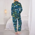thumbnail image 3 of Pajama Sets for Women 2 Pcs, Cartoon Heavy Machinery Button Down Long Sleeve Sleepwear Lounge PJ Sets, 3 of 6