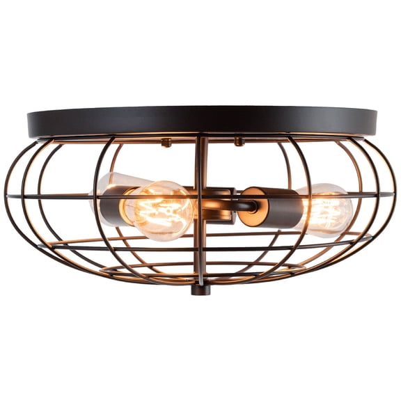 Giantex Semi Flush Mount Ceiling Light, Rustic Ceiling Light Fixture, Vintage Ceiling Lighting Lamp