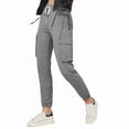 thumbnail image 3 of Women's Cargo Sweatpants Cotton Athletic Joggers 4 Pockets Sporty Pants, 3 of 7