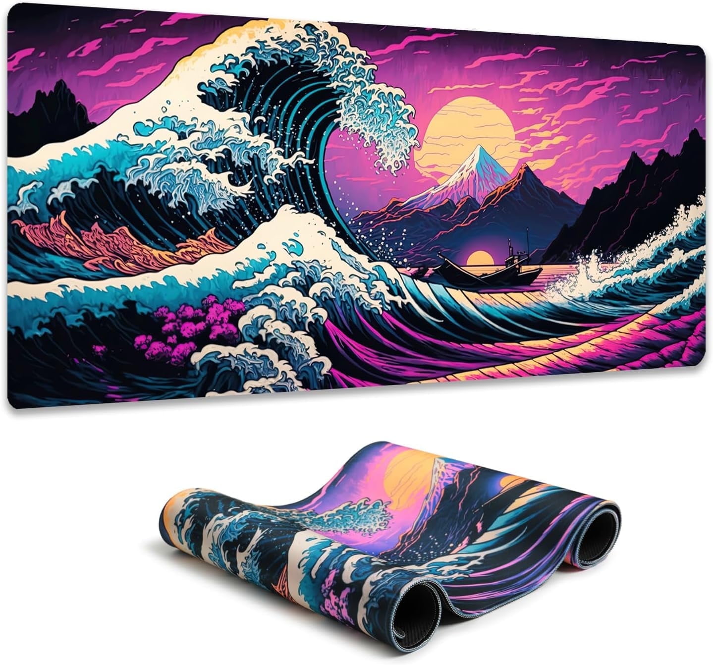 Simpkeely Japanese Sea Wave Gaming Mouse Pad 31.5 x 11.8 Inch photo 1