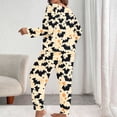 thumbnail image 6 of Gamivast Halloween Sleepwear Sets for Women Plus Size Spooky Flying Bat Pattern Print Long Sleeve Tops with Long Pants Casual Loungewear Pajamas Activewear Apparel Yellow XXXL, 6 of 6