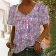 thumbnail image 2 of Birdeem T-Shirts à Imprimé à Col en V pour Femmes Mode Confortables Chemisiers Hauts pour Femme, 2 of 6
