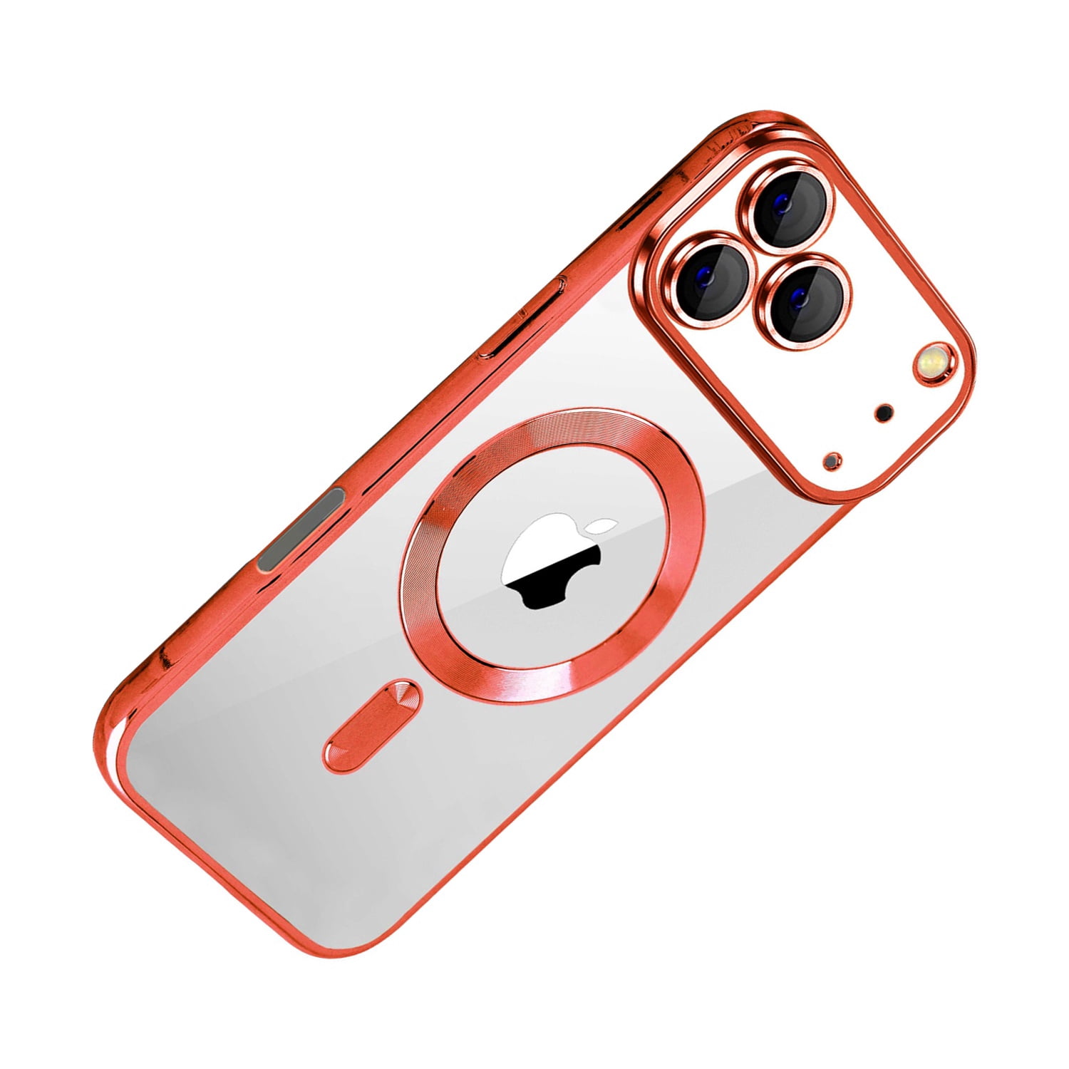 Transparent Sparkle Armor Case for iPhone 17 Pro Max - Red