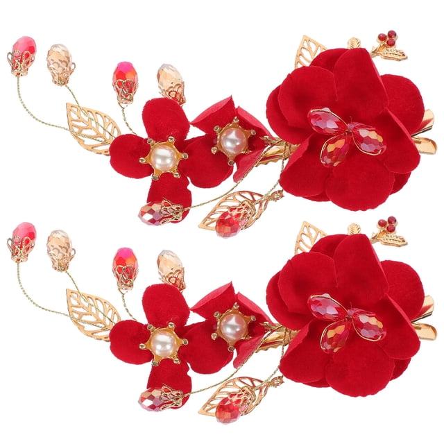 ELAYARD 2Pcs Bride Hair Barrettes Elegant Rhinestone Hair Clips for Weddings