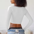 thumbnail image 4 of Blusas sexys para mujer, camisas de manga larga, blusas ajustadas de corte bajo, escote en V, camisas de otoño, blusas, XS-L, 4 of 5