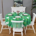 thumbnail image 2 of Irish Green Clover Shamrock Round Table Cloth,Wrinkle Free Table Cover with Polyester,Waterproof Reusable Tablecloths for Home Decor Summer Spring Picnic Dining Holiday (Round,60x60inch), 2 of 6