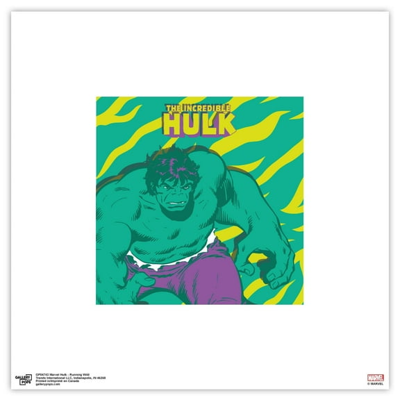 Gallery Pops Marvel Comics Captain America - Running Wild Wall Art, Black Framed Version, 12" x 12"