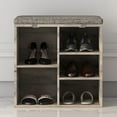 thumbnail image 4 of Shoe Storage Bench, 10 Cubbies Shoe Bench with Cushion and Side Pocket, 41 Inch Entryway Shoe Organizer, Cubby Shoe Rack with Adjustable Shelves for Entryway Hallway, 4 of 5