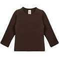 thumbnail image 2 of Lilax Girls' Round Neck Basic Long Sleeve Cotton T-Shirt Brown 7 Years, 2 of 8