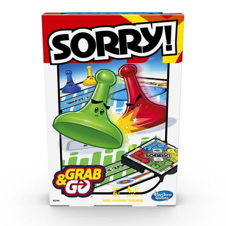 Sorry! Grab & Go Game for Kids Ages 6 and Up for 2-4 Players