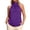 Purple, variant on Daznico Womens High Neck Halter Tank Top Gathered Neck Sleeveless Casual Summer Loose Fit Blouse,XXL