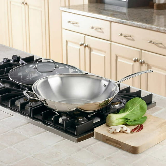 Cuisinart 5,5 L (5,8 qt.) Wok de Collection Classique avec Couvercle en Verre