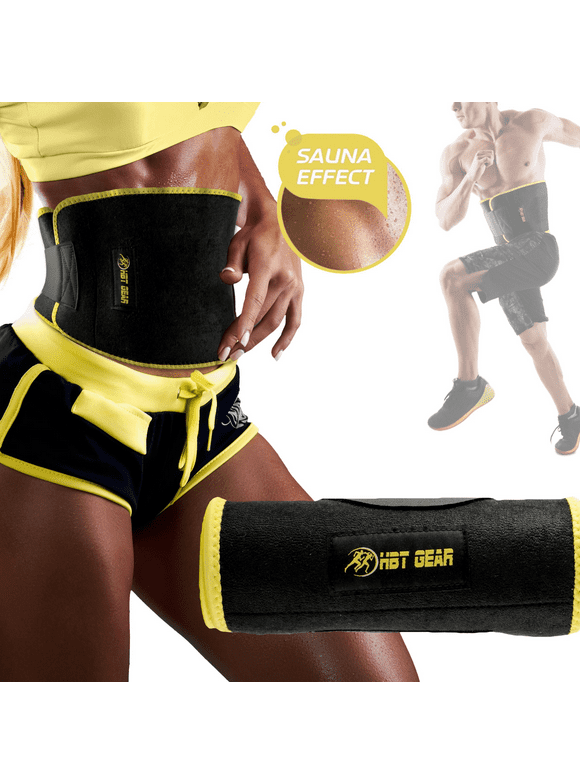 HBT Gear Waist Trimmer Belt Neoprene Waist Trainer for Women Men, Includes Attachable Phone Holder