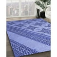thumbnail image 3 of Ahgly Company Machine Washable Indoor Square Transitional Denim Blue Area Rugs, 5' Square, 3 of 7