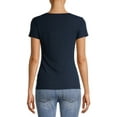 thumbnail image 3 of No Boundaries Juniors' Brushed V-Neck Short Sleeve T-Shirt, 3 of 6