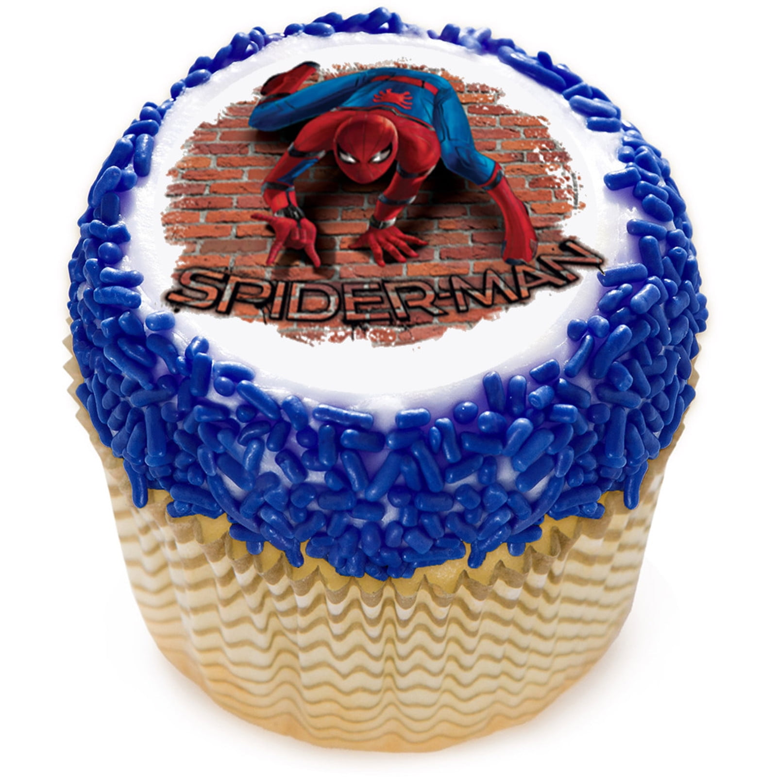 Spiderman Homecoming 7 5 Round Edible Cake Topper Each Walmart Com