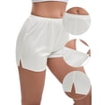 thumbnail image 3 of DARING DIVA Women's Ice Silk Smooth Slip Shorts for Lounge and Pettipants S White, 3 of 6