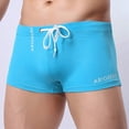 thumbnail image 3 of kpoplk Mens Basic Classic Swim Briefs Padded Bikini Swimwear Square Swimsuit Bikini Bottoms Low Rise S-XXL Size M,Blue, 3 of 5