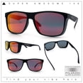 thumbnail image 2 of Mens Polarized Color Mirror Windbreaker Horn Rim Plastic Sunglasses Black - Fuchsia Mirror, 2 of 8