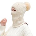 thumbnail image 1 of Qarigey Gorro de hilo de punto para mujer y niña, gorro de calentamiento grueso portátil, moda, cálido, suave, deportivo, informal, para fiesta Sombreros Beige Qarigey AP016143-06, 1 of 6