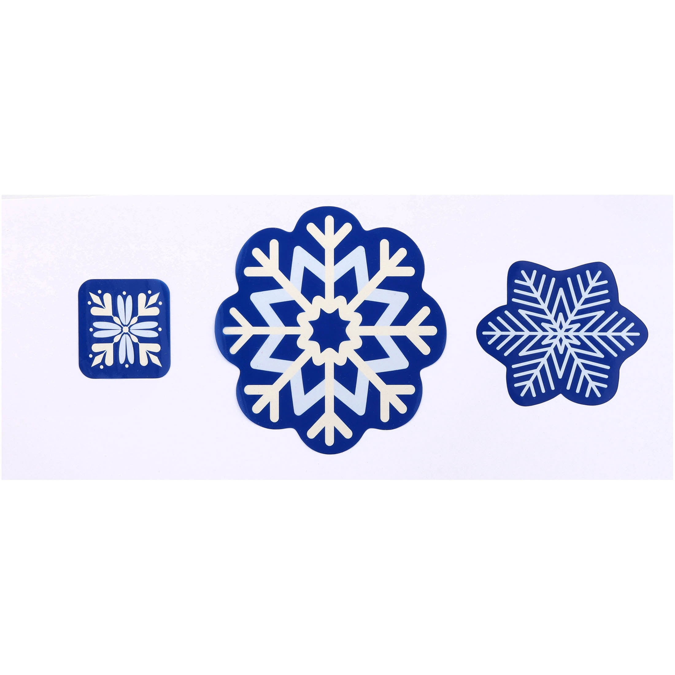 Snowflake Christmas Window Clings, Blue and White, 10.8" x 16.8", by Holiday Time