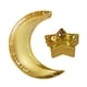 thumbnail image 1 of Bandeja para servir comida de Ramadán con forma de luna y estrella, para mesa de Eid al-Fitr Luna Estrella Dorada, 1 of 9