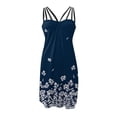 thumbnail image 4 of Samickarr Summer Dresses For Women 2023 Tank Tunic Dress Swing Flowy Sundresses Crewneck Shirt Dresses Sleeveless Floral Print Hollow Out Mini Dresses Loose Casual Dresses Beach Dress For Women, 4 of 4