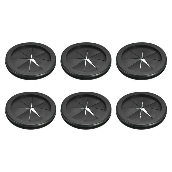 Uxcell 6Pcs Double Sided Rubber Grommets 2-13/16"(72mm) ID 3-1/8"(80mm) Drill Hole, Black
