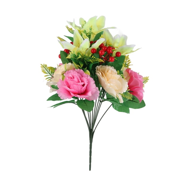 Ramo de peonías artificiales de lirio, simulación de flores falsas, arreglo floral para el hogar, ramo para cumpleaños, boda, decoración ritual