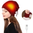 thumbnail image 2 of CEHVOM 2 In 1 USB Heated Knitted Hat And Neck Gaiter Set Winter Warm Fleece Hat Heating Circle Loop Scarf For Men And Women, 2 of 8