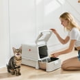 thumbnail image 2 of PawHut 80L Stainless Steel Cat Litter Box, XL Kitty Litter Box, Light Grey, 2 of 10