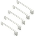 thumbnail image 3 of Cauldham 5 Pack Solid Kitchen Cabinet Pulls Handles (6-5/16" Hole Centers) - Modern Thin Profile Drawer/Door Hardware - Style M255 - Satin Nickel, 3 of 6