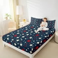 thumbnail image 3 of jejeloiu Stars Print Full Size Sheets,American Flag Bed Sheets,Blue White Red Sheet Sets For Boys Kids,Breathable Home Decor,4-Piece, 3 of 7