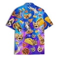thumbnail image 4 of Funny Pizza Taco Galaxy Cat Hawaiian Shirt For Men 80s Cats Party Mens Hawaiian Shirt Mens Short Sleeve Button Dowm Shirt Men, 4 of 7