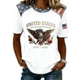 thumbnail image 6 of 250 Anniversary USA Shirt for Women Retro Statue of Liberty Pullover Top Casual Short-Sleeved Patriotic Shirt, 6 of 7