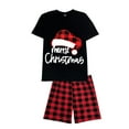 thumbnail image 6 of Red Plaids Christmas Hat Merry Christmas Family Matching Pajama Short Set(2XL,Men), 6 of 7