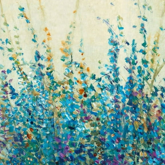 Marmont Hill "Tiny Blue Buds" Painting Print on Wrapped Canvas